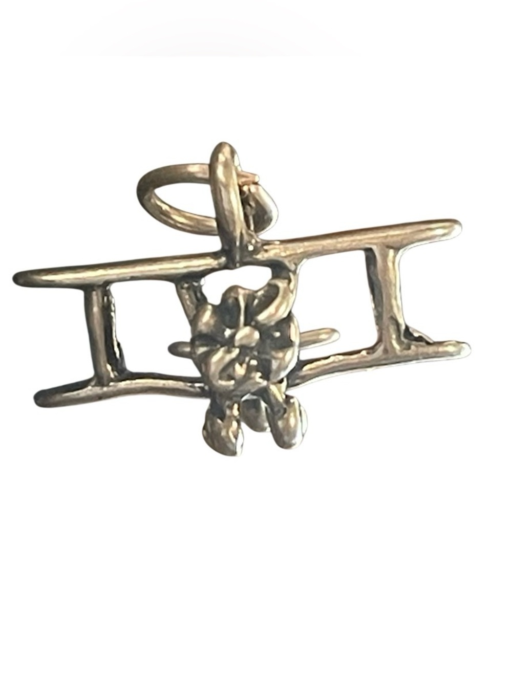 Shube's Dakota West 925 Sterling Silver Biplane 3D Charm Pendant Aircraft